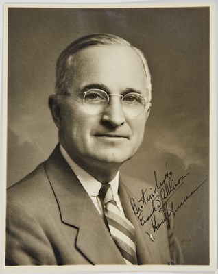 Lot 335 - Harry Truman signed photograph
