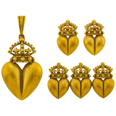Lot 123 - Barry Kieselstein-Cord Group of Gold Crown Jewelry