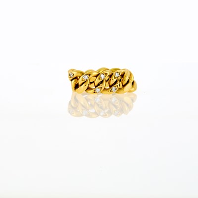 Lot 1205 - Gold and Diamond Curb Link Ring