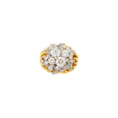 Lot 91 - Kurt Wayne Gold, Platinum and Diamond Cluster Dome Ring