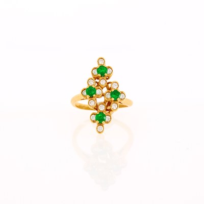 Lot 1214 - Fred Gold, Emerald and Diamond Ring, France