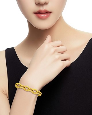 Lot 7 - David Yurman Gold Link Bracelet