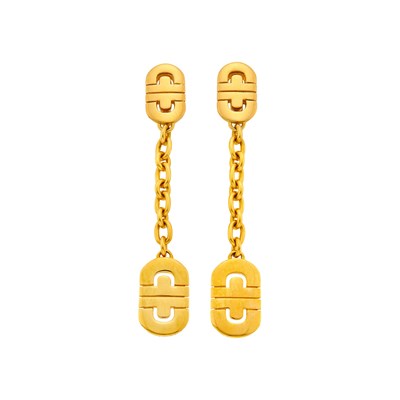 Lot 2 - Bulgari Pair of Gold 'Parentesi' Pendant-Earrings