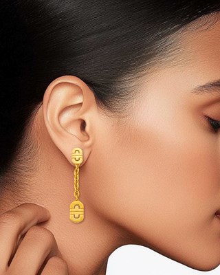 Lot 2 - Bulgari Pair of Gold 'Parentesi' Pendant-Earrings