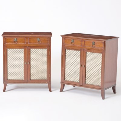 Lot 142 - Pair of Regency Style Mahogany Cabinets