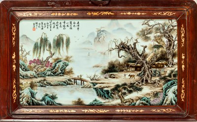 Lot 665 - A Chinese Enameled Porcelain Plaque