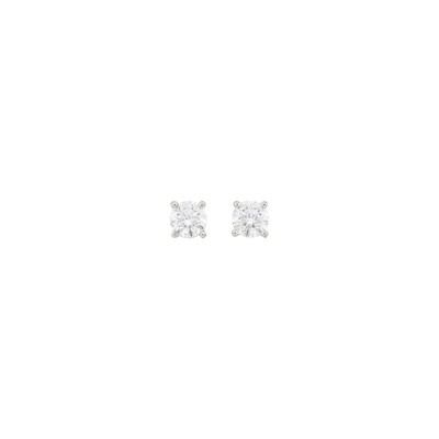 Lot 79 - Tiffany & Co. Pair of Platinum and Diamond Stud Earrings