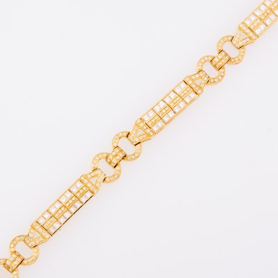 Lot 1057 - Gold and Diamond Bracelet
