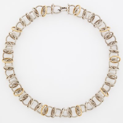 Lot 1300 - Tiffany & Co., Paloma Picasso Silver and Gold Link Necklace