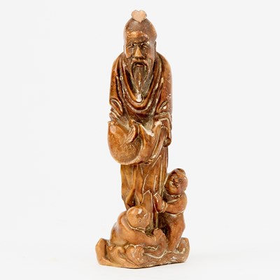 Lot 60 - A Group of Five Chinese Soapstone Figural Carvings