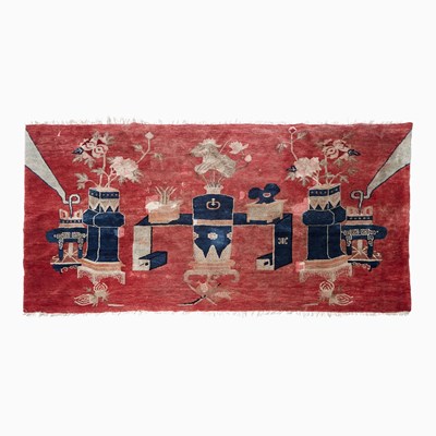Lot 137 - A Chinese Gansu Pillar Rug