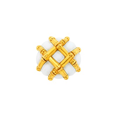Lot 80 - David Webb Gold and White Enamel Ring