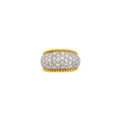 Lot 1090 - Two-Color Gold and Diamond Bombé Ring
