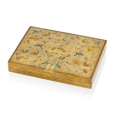 Lot 1040 - Cartier Copper, Brass and Enamel Vanity Case