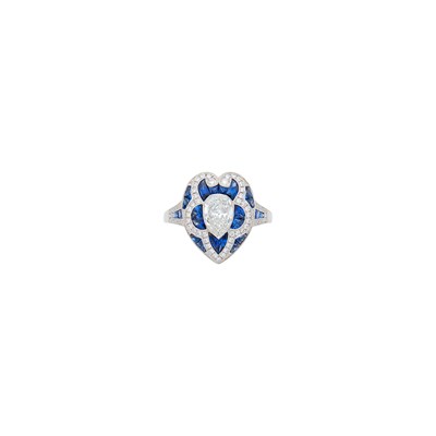 Lot 90 - Platinum, Sapphire and Diamond Ring