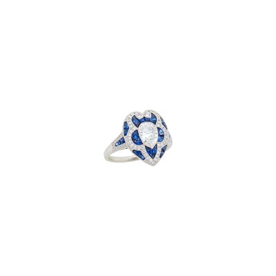 Lot 90 - Platinum, Sapphire and Diamond Ring