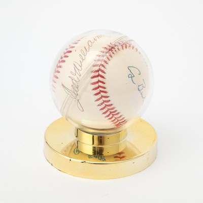 Lot 346 - A baseball signed by President George Bush and Red Sox Legend Ted Williams