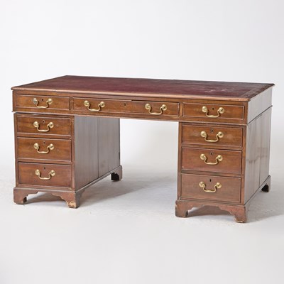 Lot 119 - George III Mahogany Pedestal Partner’s Desk