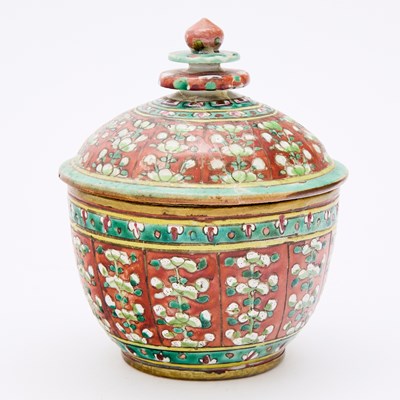 Lot 732 - A Thai-Market Bencharong Porcelain Jar and Cover