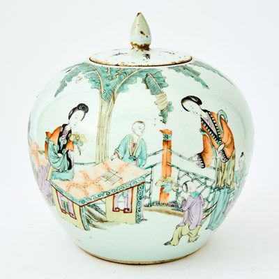 Lot 656 - A Chinese Famille Rose Porcelain Jar