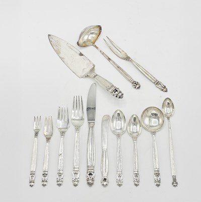 Lot 1243 - Georg Jensen Sterling Silver “Acorn” Pattern Flatware Service