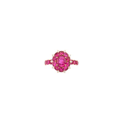 Lot 1078 - Rose Gold, Ruby and Diamond Ring