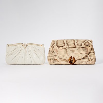 Lot 180 - Judith Leiber Two Snake Skin Clutches