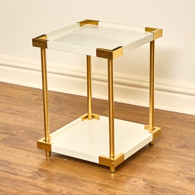 Lot 122 - White Lacquer and Brass Side Table