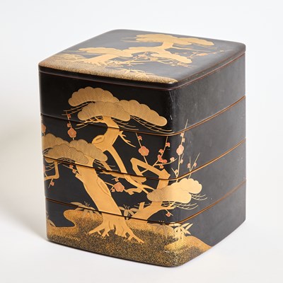 Lot 143 - Japanese Four-Tier Lacquer Box