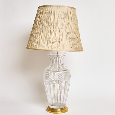 Lot 147 - Gilt-Metal Mounted Baccarat Style Glass Vase as a Lamp
