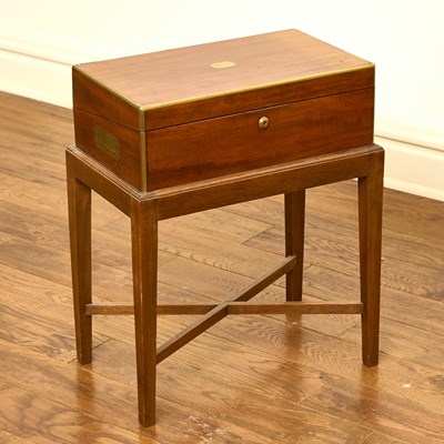 Lot 157 - Regency Brass-Inlaid Mahogany Lap Desk on Stand