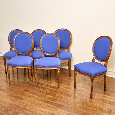Lot 166 - Set of Six Louis XVI Style Mahogany Side Chairs