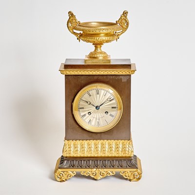 Lot 123 - Empire Gilt and Patinated Bronze Mantel Clock