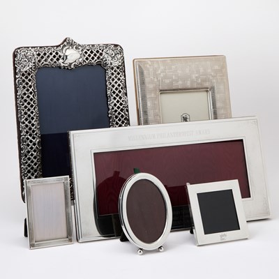 Lot 100 - Group of Six American, English and Italian Sterling Silver Picture Frames