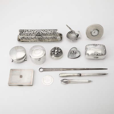 Lot 103 - Group of Sterling Silver and Silver Plated Desk Articles