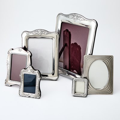 Lot 106 - Group of Six English and Italian Sterling Silver Picture Frames