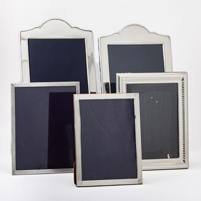 Lot 108 - Group of Five English and Italian Sterling Silver Picture Frames