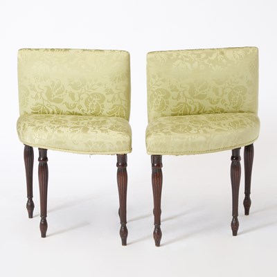 Lot 474 - Pair George III Mahogany Corner Benches