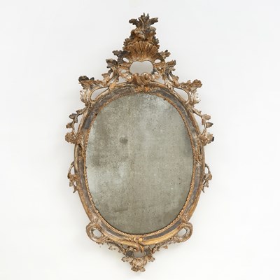 Lot 289 - Italian Rococo Silvered Wood Mirror