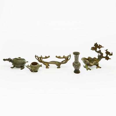 Lot 67 - A Chinese Cast Bronze Scholarly Assortment