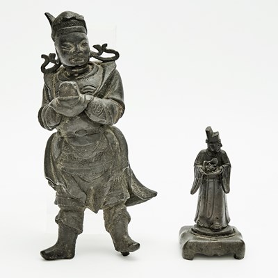 Lot 570 - Two Chinese Cast Bronze Figures