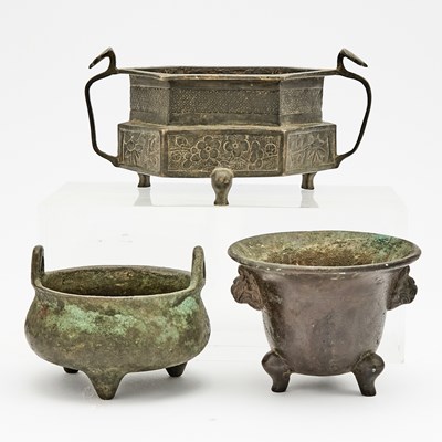 Lot 64 - Three Chinese Archaistic Bronze Vessels