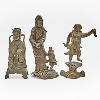 Lot 56 - Three Chinese Bronze Figures
