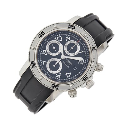 Lot 1034 - Hermès Paris Stainless Steel 'Clipper Chronograph' Wristwatch, Ref. CP2.910