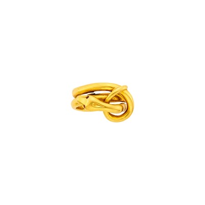 Lot 1019 - David Webb Gold and Enamel Serpent Ring