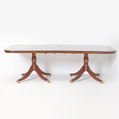 Lot 121 - George III Style Mahogany Double Pedestal Dining Table