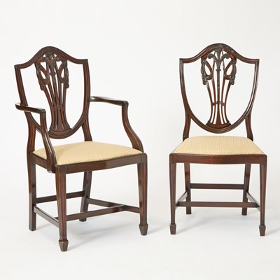 Lot 126 - Set of Eight George III Style Mahogany Dining Chairs