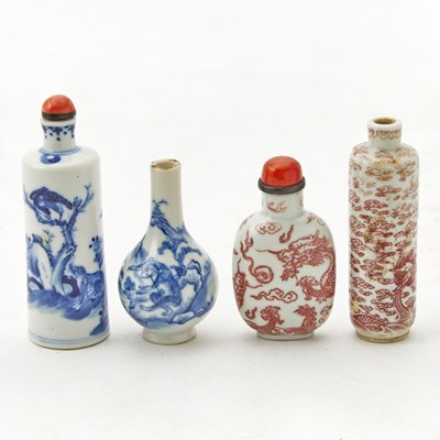 Lot 10 - Four Chinese Porcelain Snuff Bottles