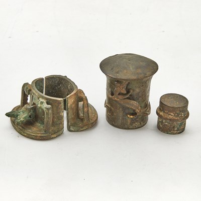 Lot 45 - Three Chinese Bronze Chariot Fittings