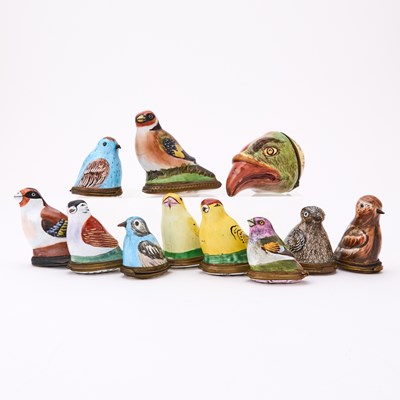 Lot 470 - Group of Eleven Bird Form Bonbonnières